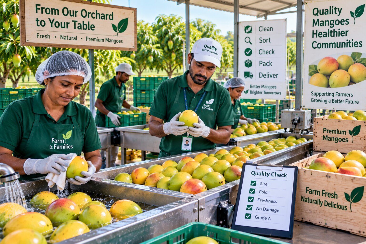 Harvested mangoes and post-harvest handling